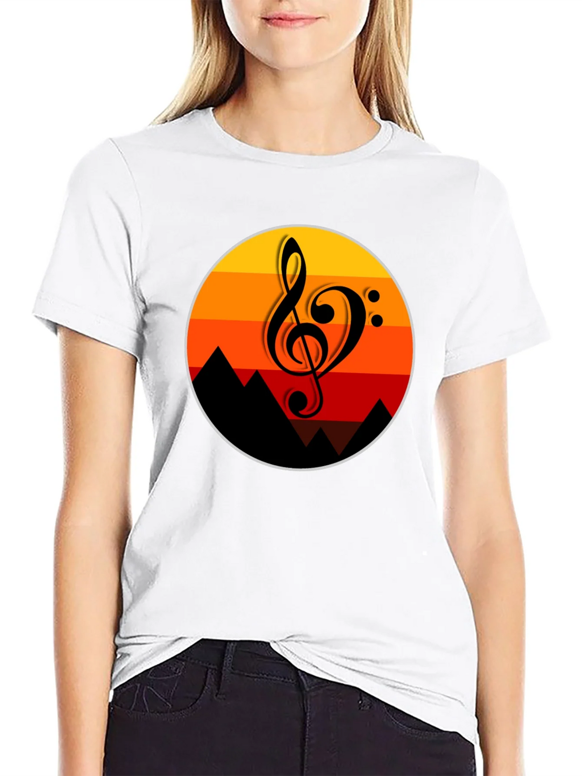 Sunset Music Note Graphic T-Shirt product image 8