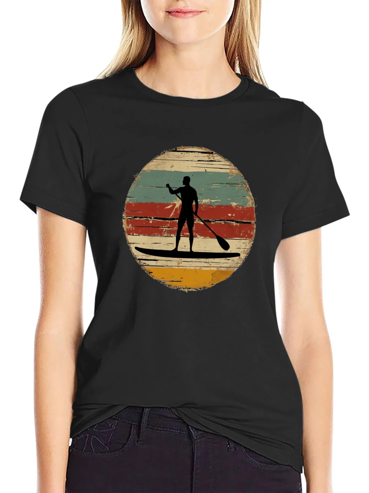 Retro Paddle Boarding T-Shirt - Vintage Style Surfing Tee product image 2