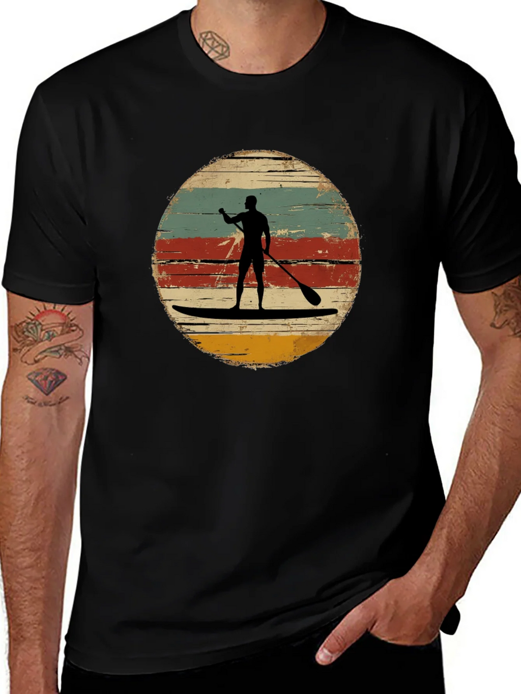 Retro Paddle Boarding T-Shirt - Vintage Style Surfing Tee product image 1