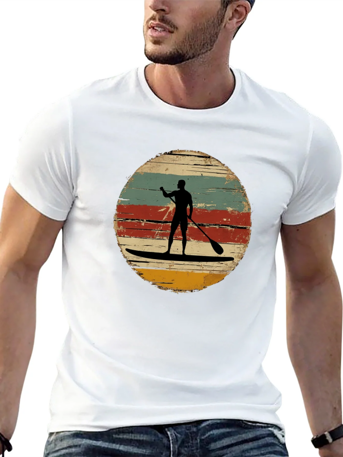 Retro Paddle Boarding T-Shirt - Vintage Style Surfing Tee product image 12