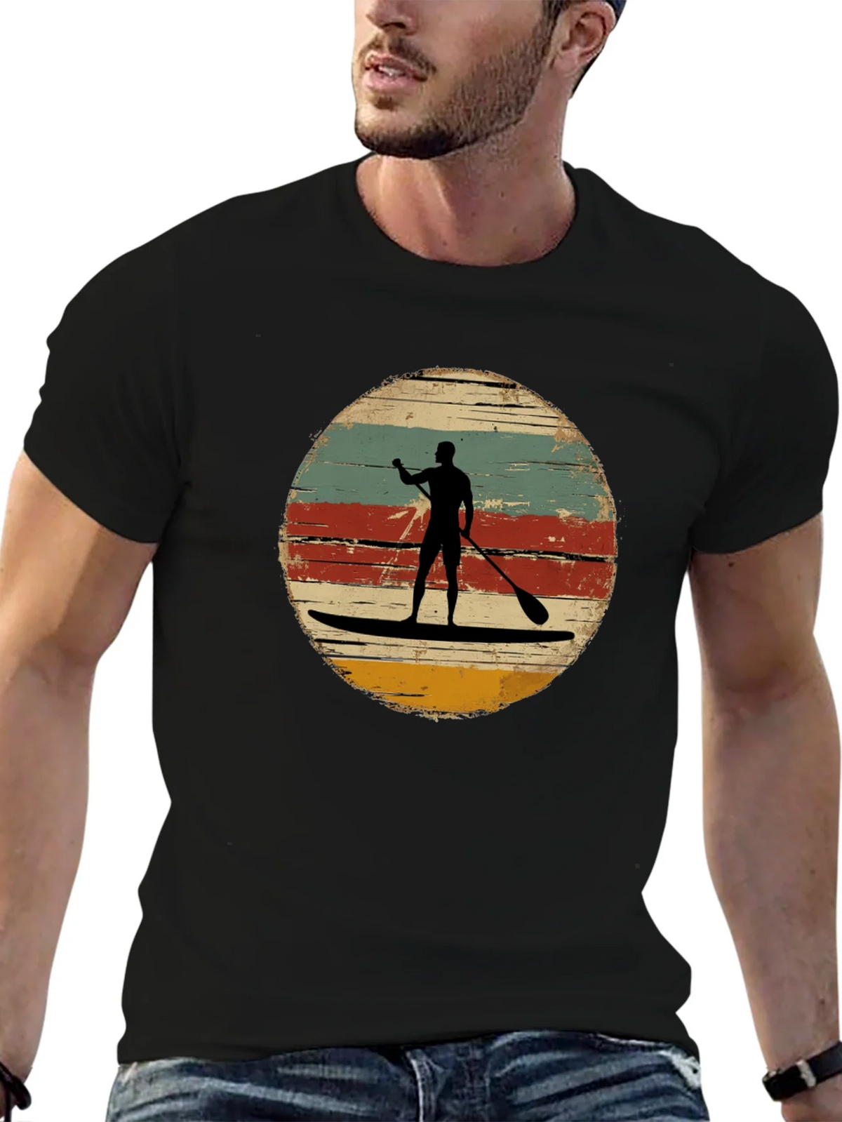 Retro Paddle Boarding T-Shirt - Vintage Style Surfing Tee product image 6