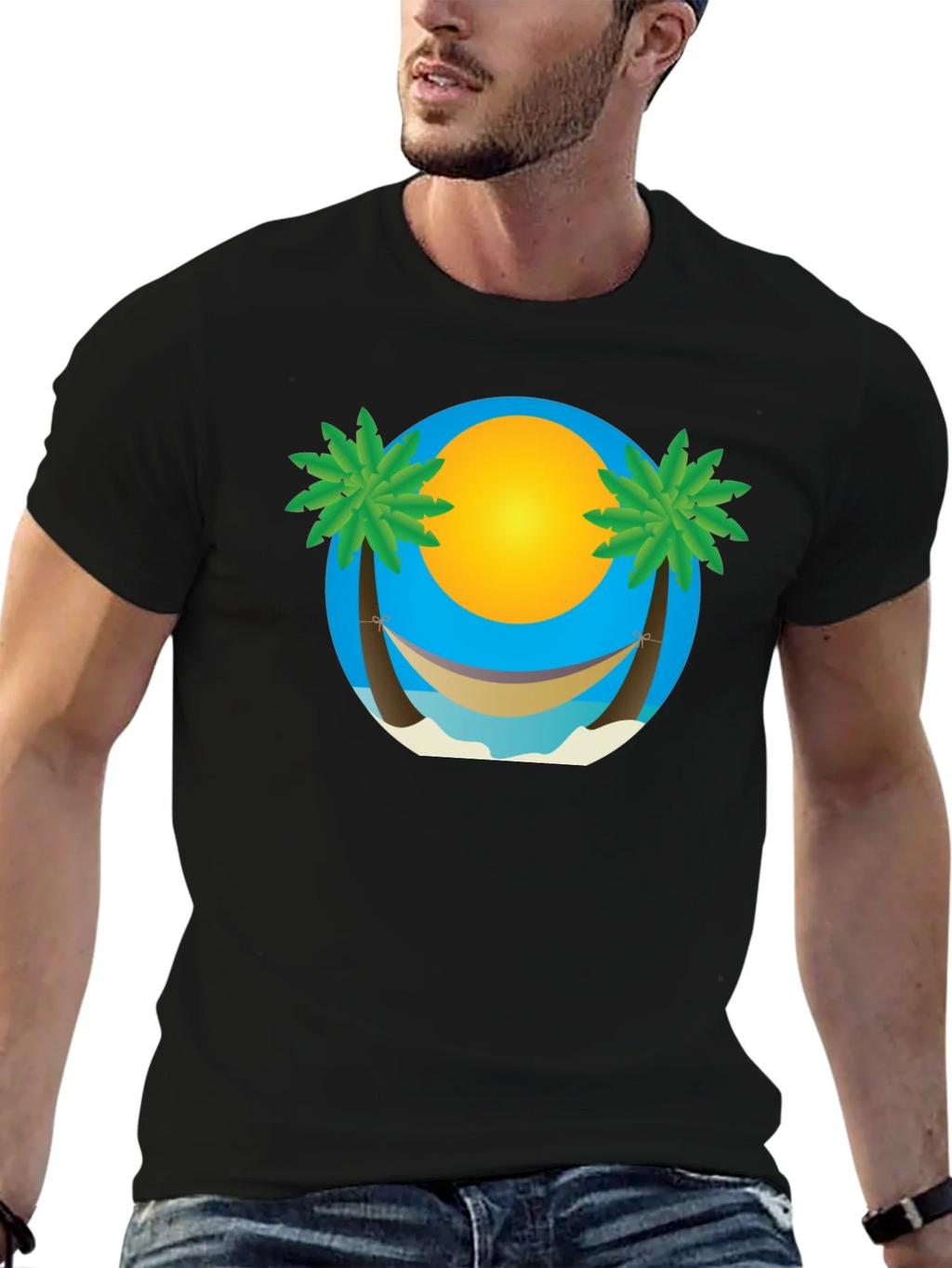 Tropical Beach Hammock Graphic Tee product image 6