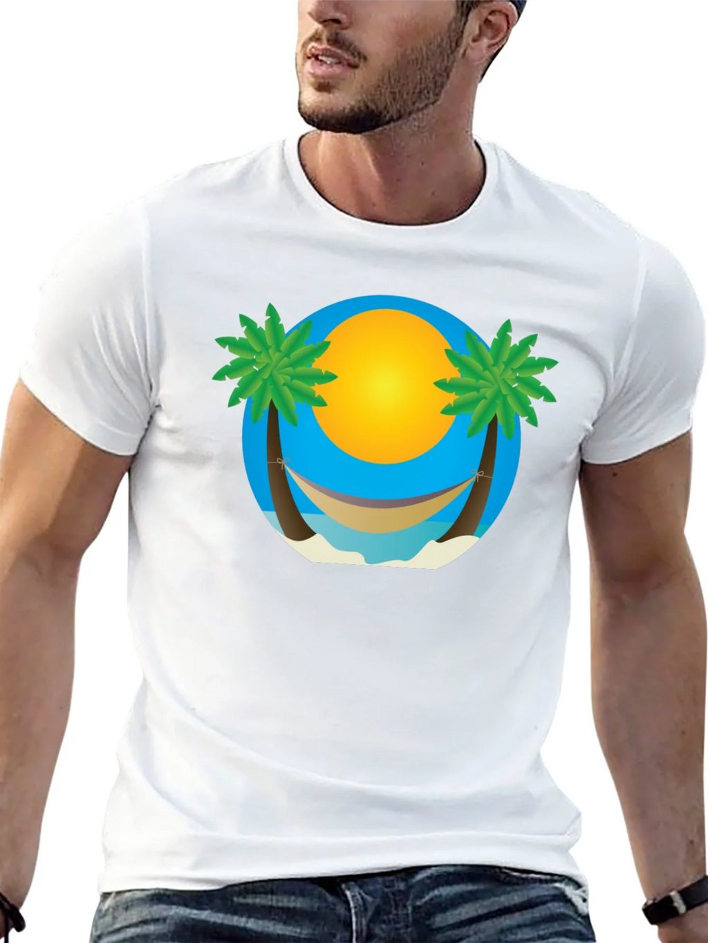 Tropical Beach Hammock Graphic Tee product image 12