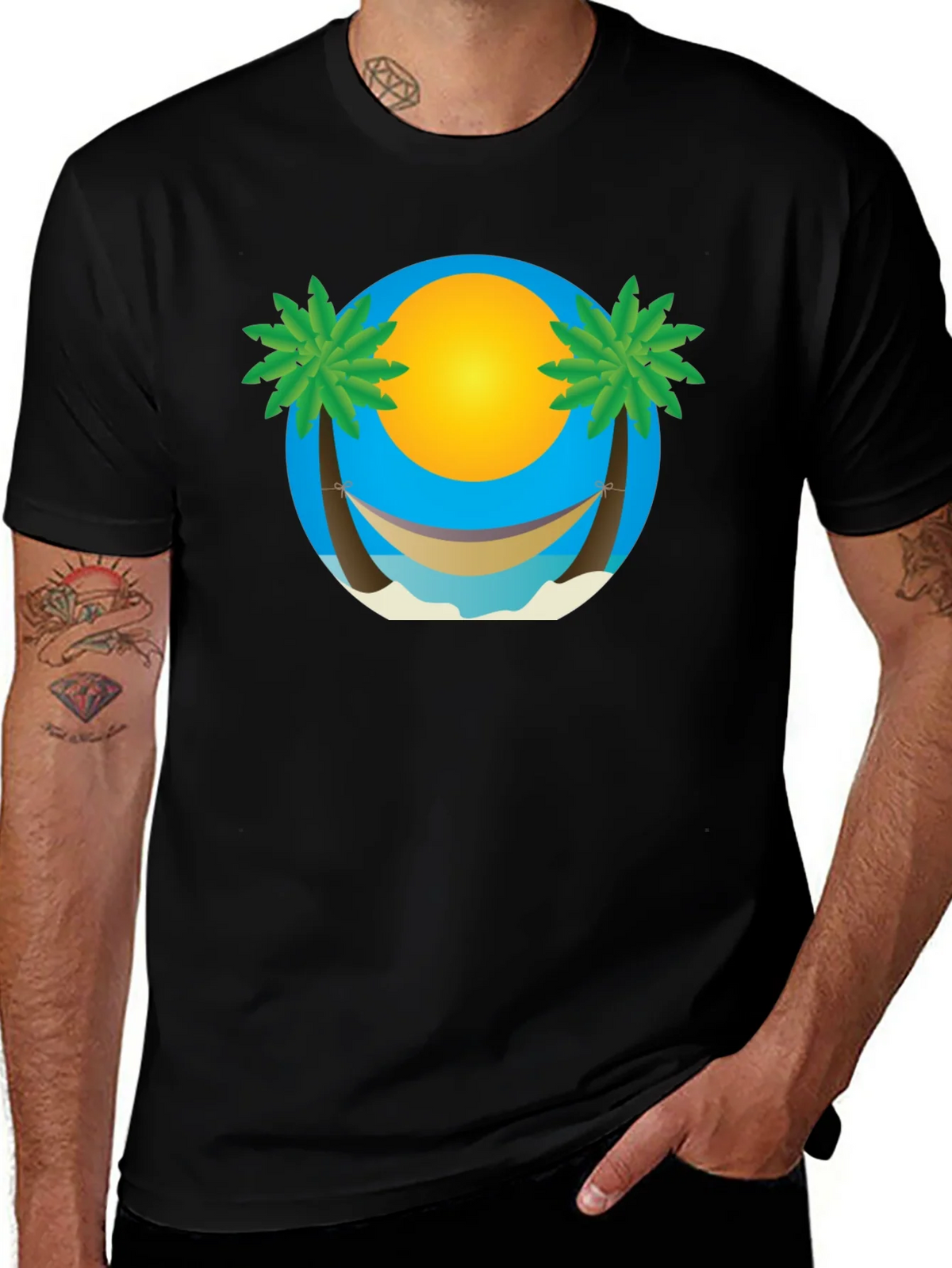 Tropical Beach Hammock Graphic Tee product image 1