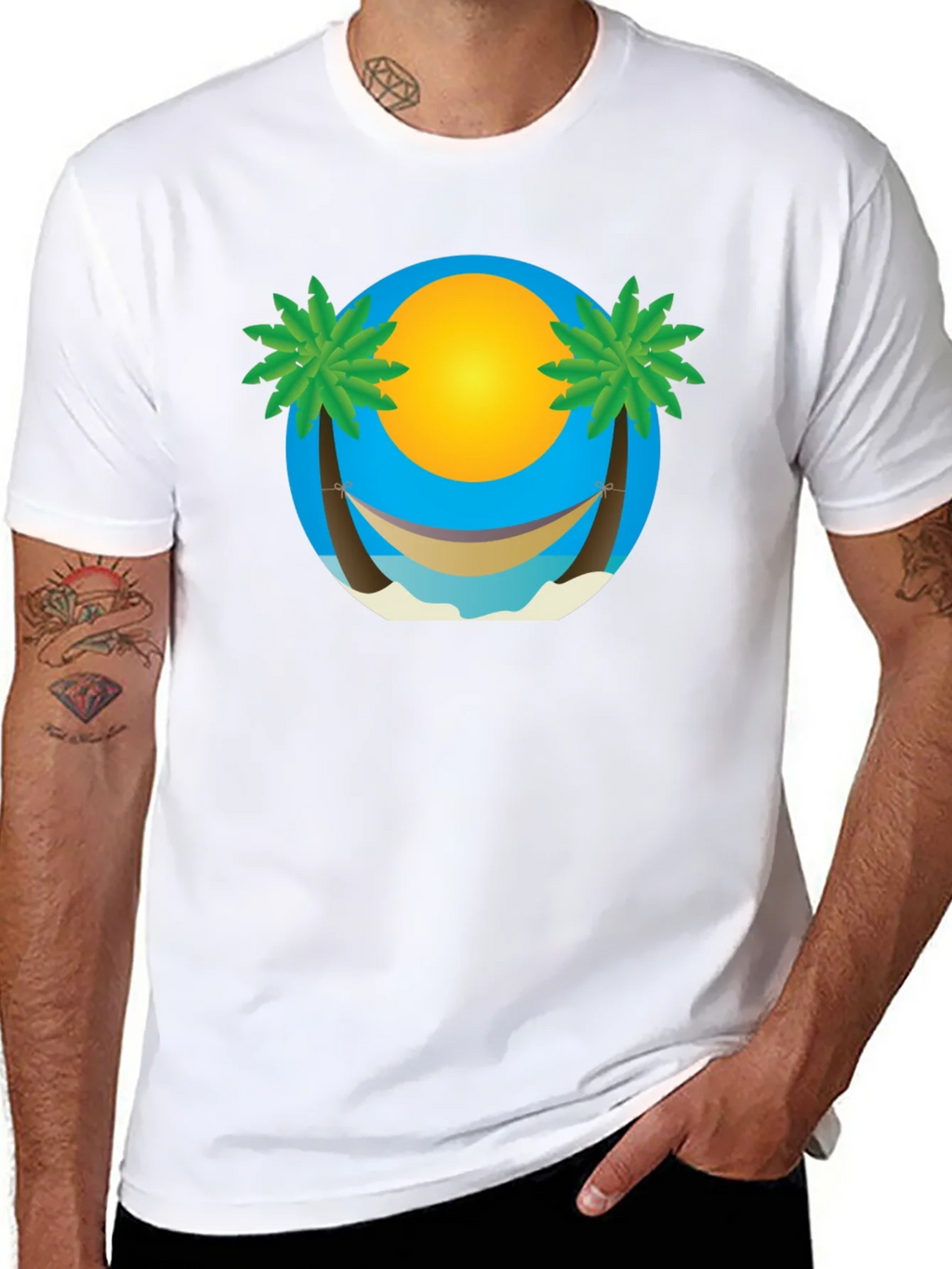 Tropical Beach Hammock Graphic Tee product image 7