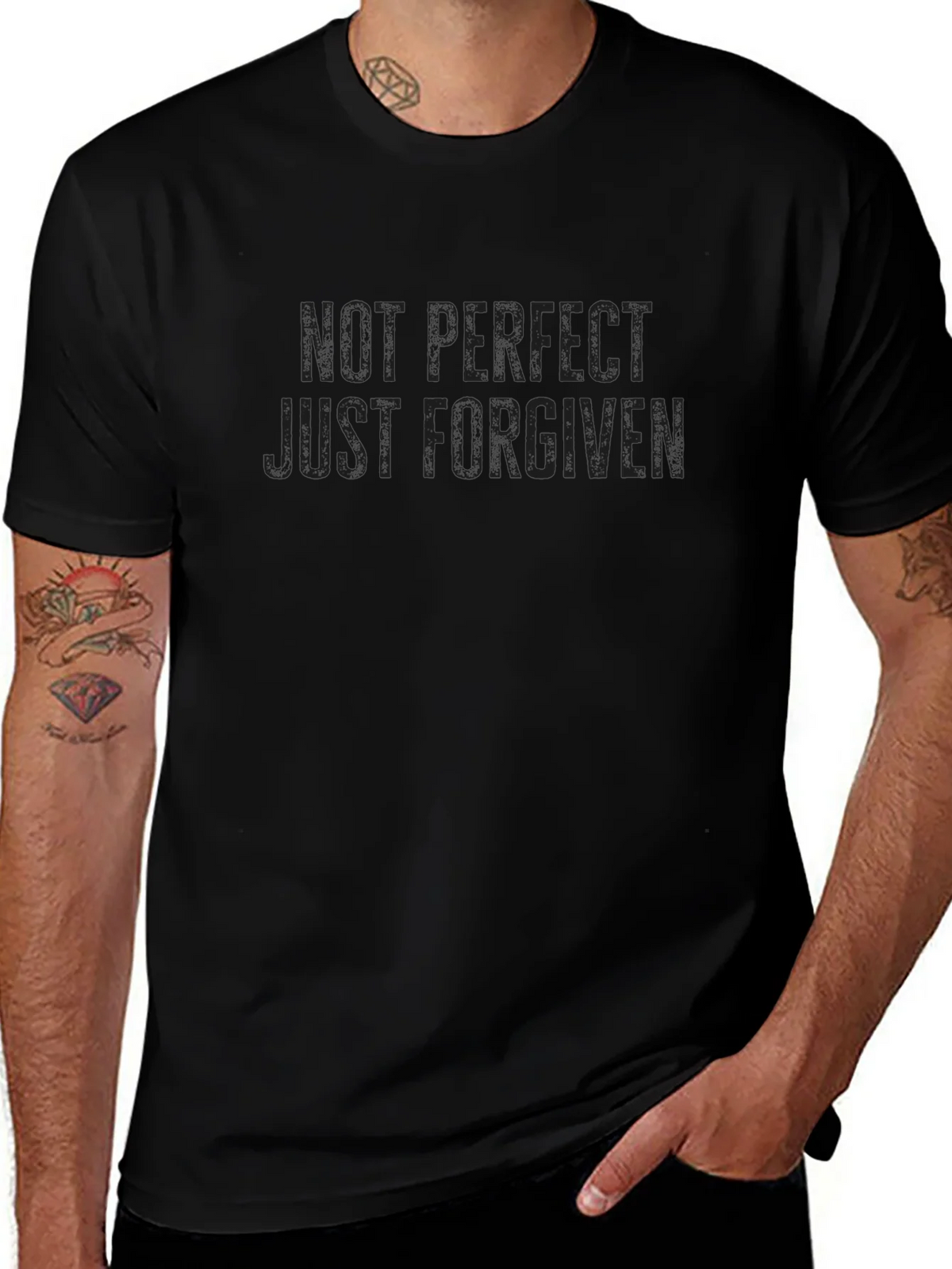 Not Perfect Just Forgiven Black T-Shirt product image 1