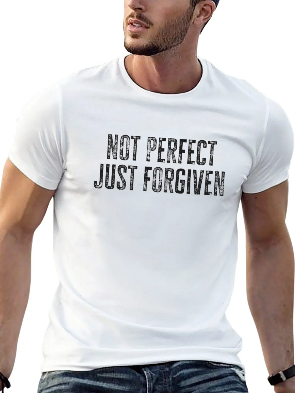 Not Perfect Just Forgiven Black T-Shirt product image 12