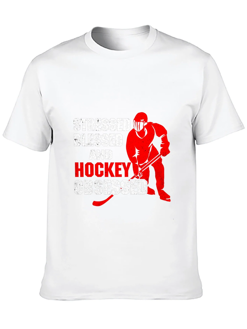 Stressed Blessed & Hockey Obsessed Black T-Shirt product image 9