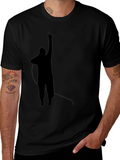 Mens Black T-Shirt with Silhouette Design product image 1