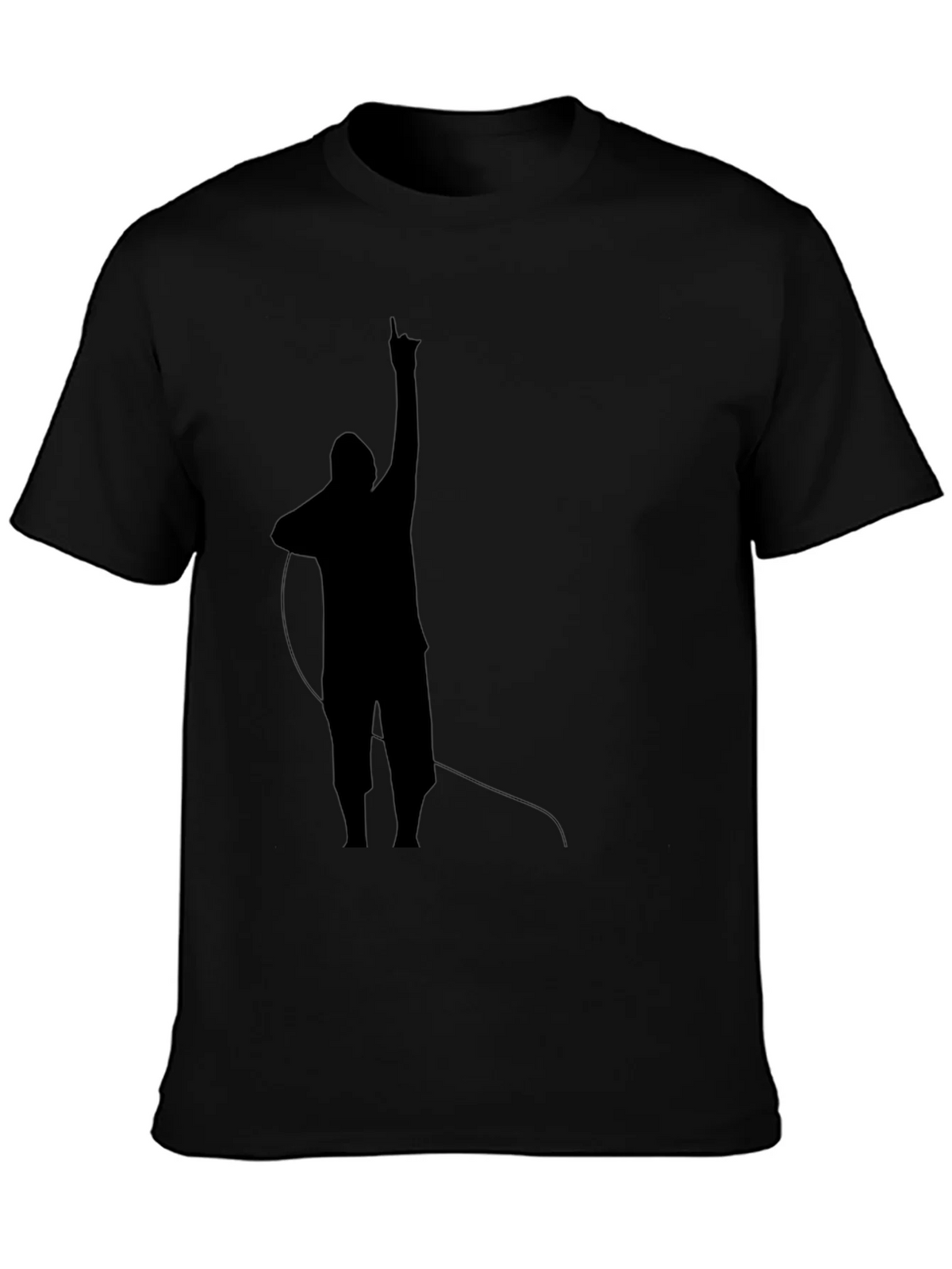 Mens Black T-Shirt with Silhouette Design product image 3