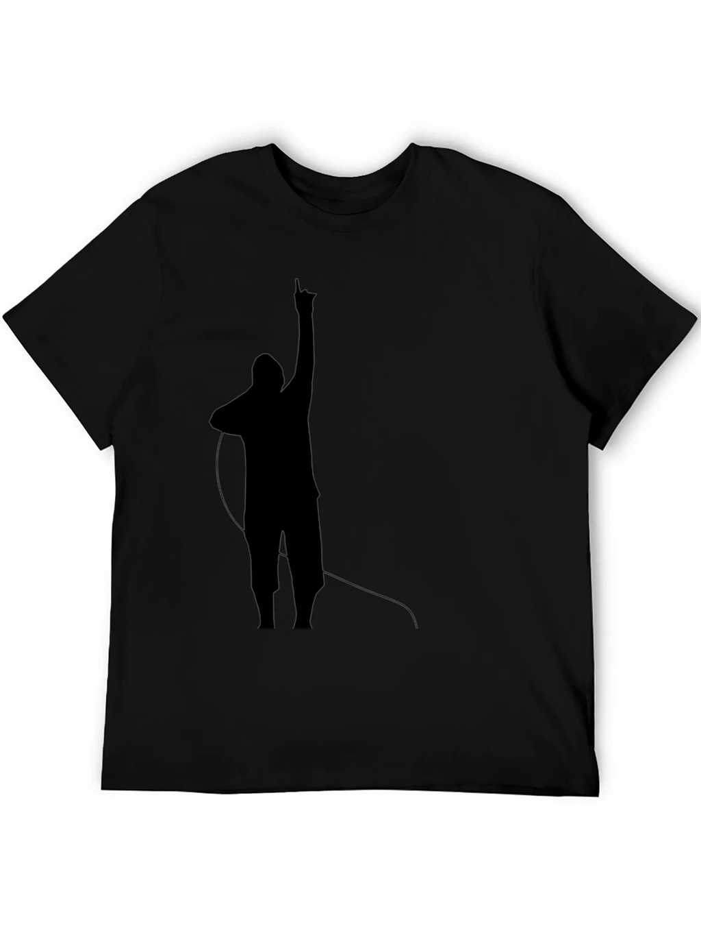 Mens Black T-Shirt with Silhouette Design product image 5