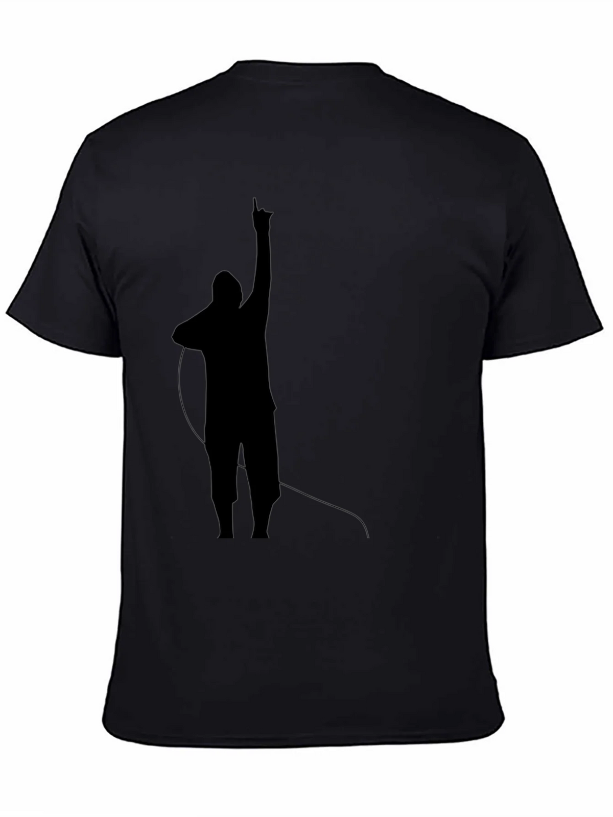 Mens Black T-Shirt with Silhouette Design product image 4