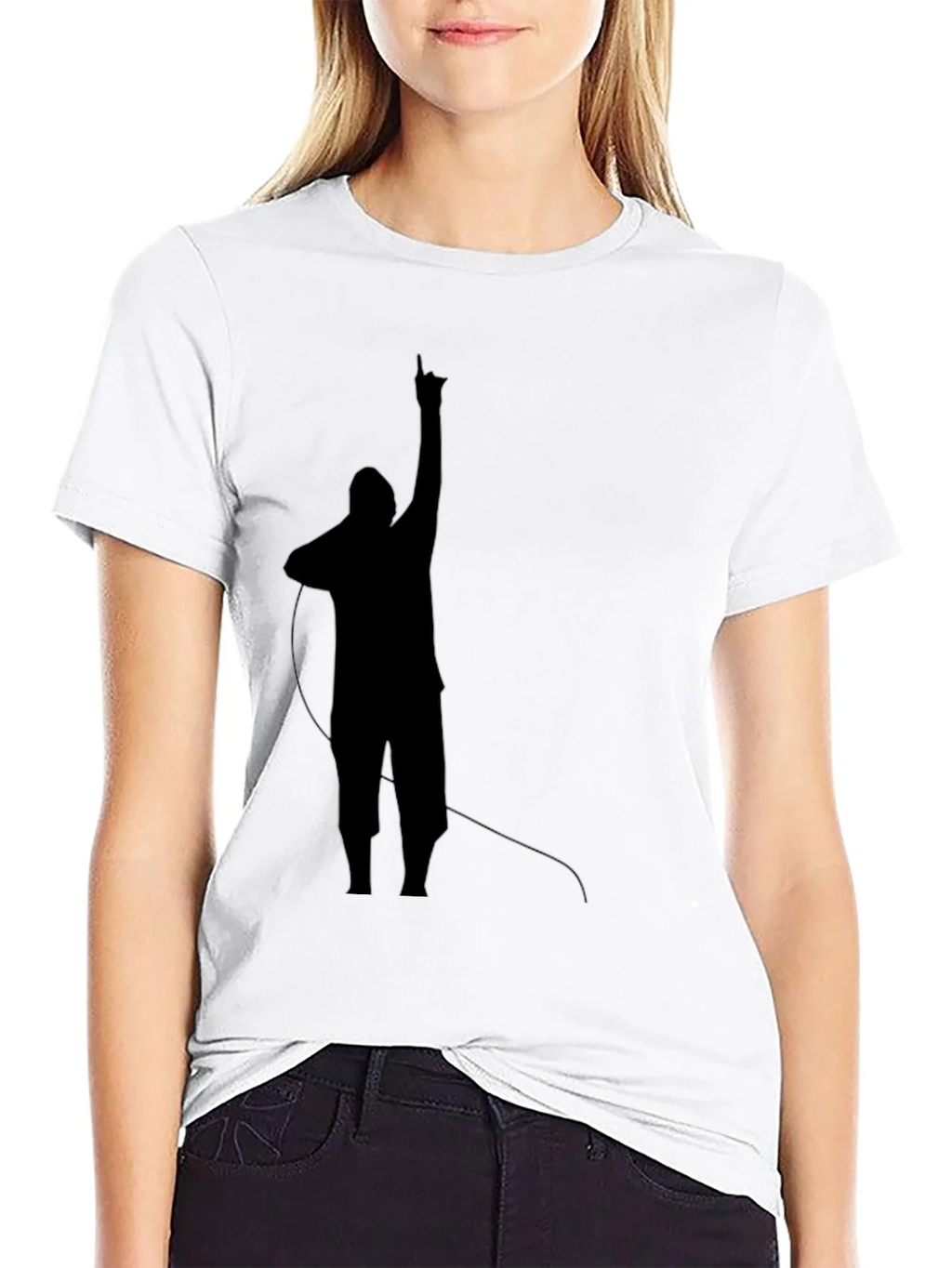 Mens Black T-Shirt with Silhouette Design product image 8