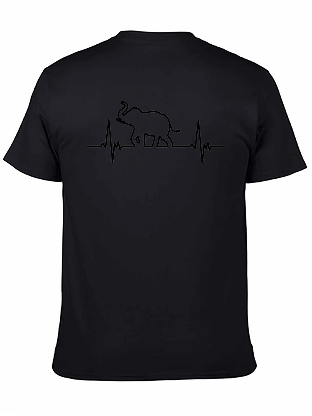 Elephant Heartbeat Graphic Tee - Black Crew Neck T-Shirt product image 4