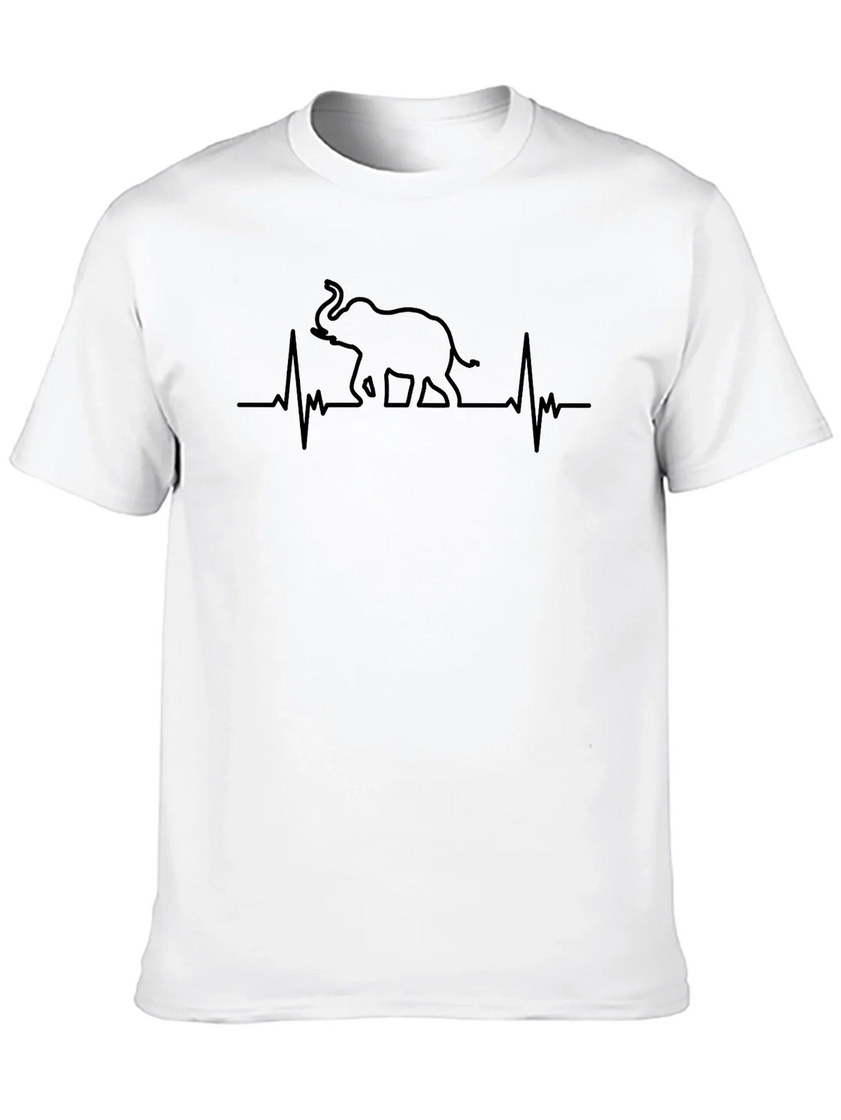 Elephant Heartbeat Graphic Tee - Black Crew Neck T-Shirt product image 9