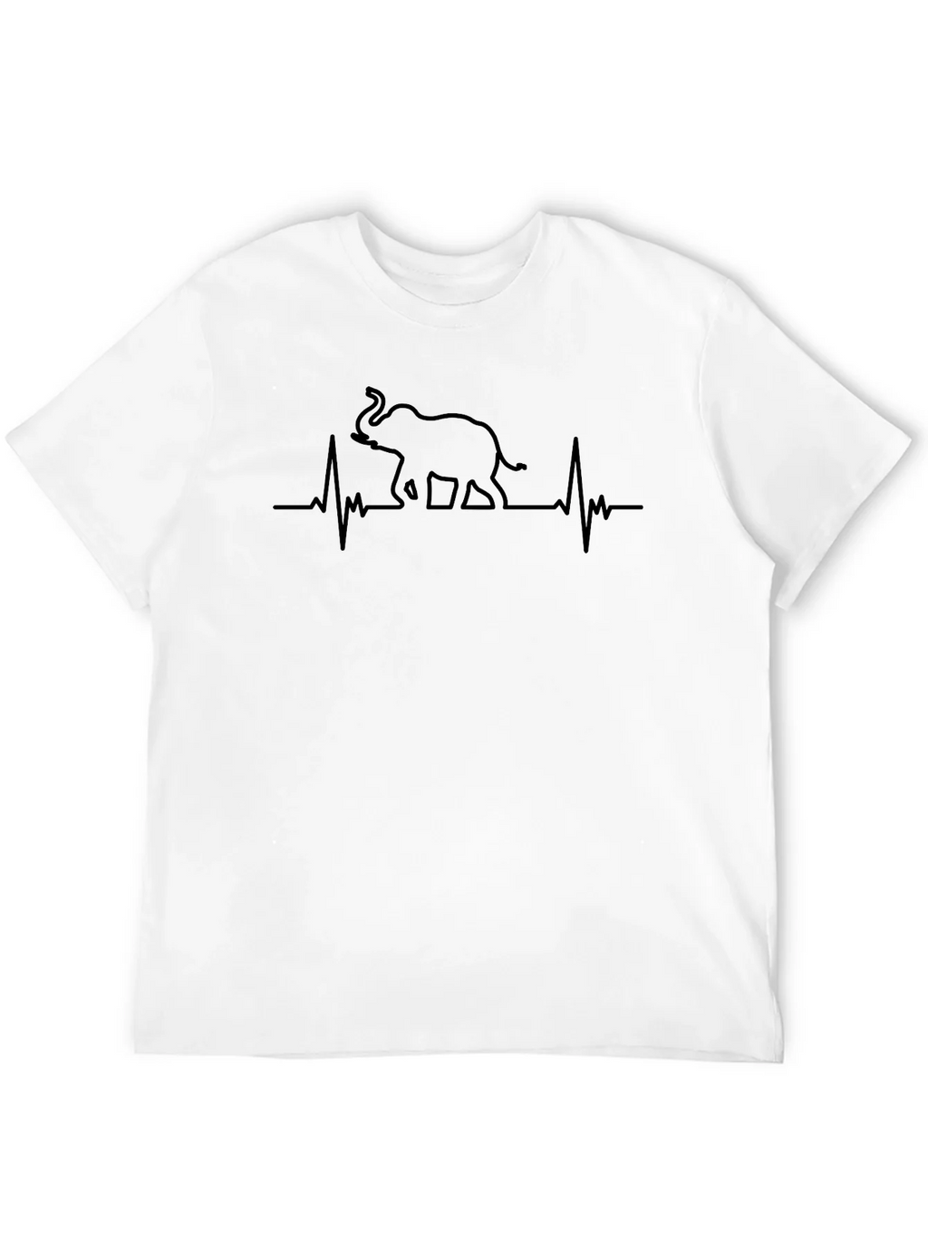 Elephant Heartbeat Graphic Tee - Black Crew Neck T-Shirt product image 11