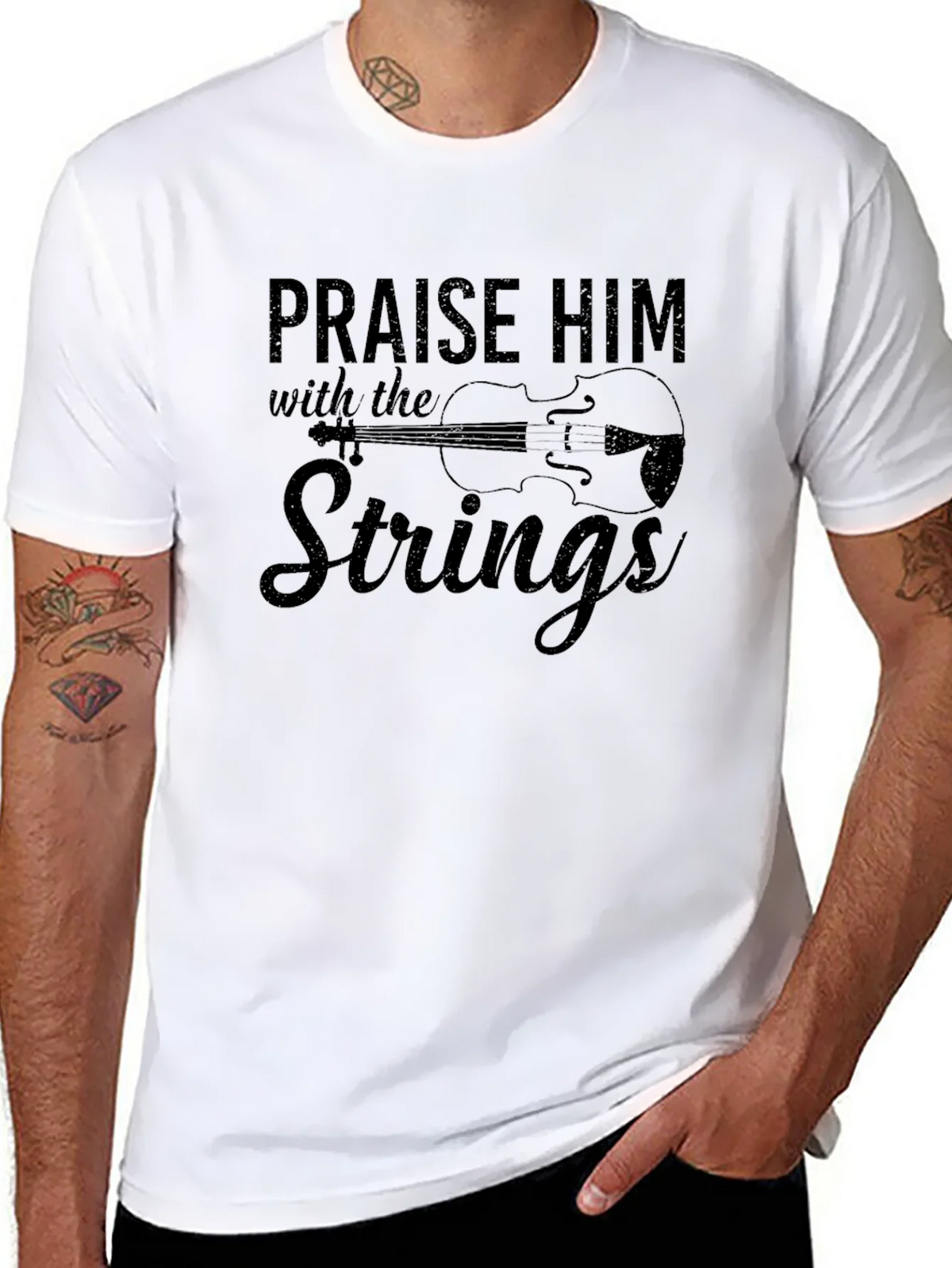 Praise Him With the Strings Black T-Shirt product image 7