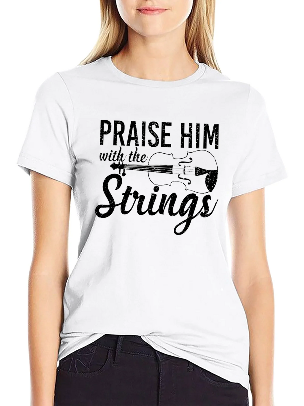 Praise Him With the Strings Black T-Shirt product image 8