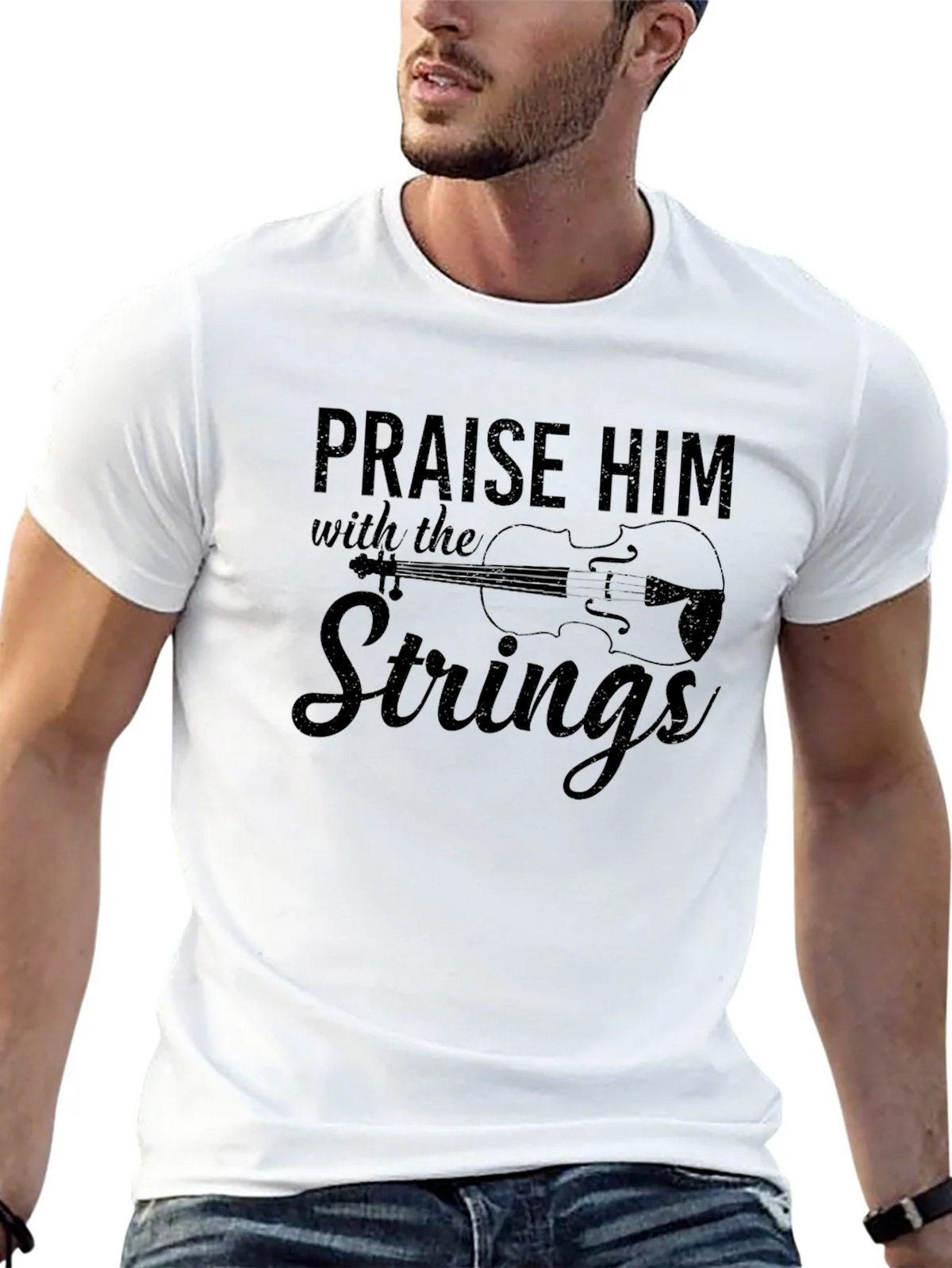 Praise Him With the Strings Black T-Shirt product image 12