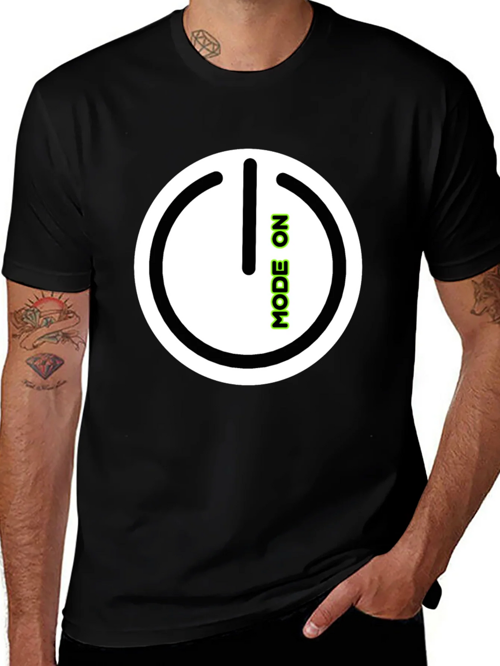 Mode On Black Graphic Tee product image 1
