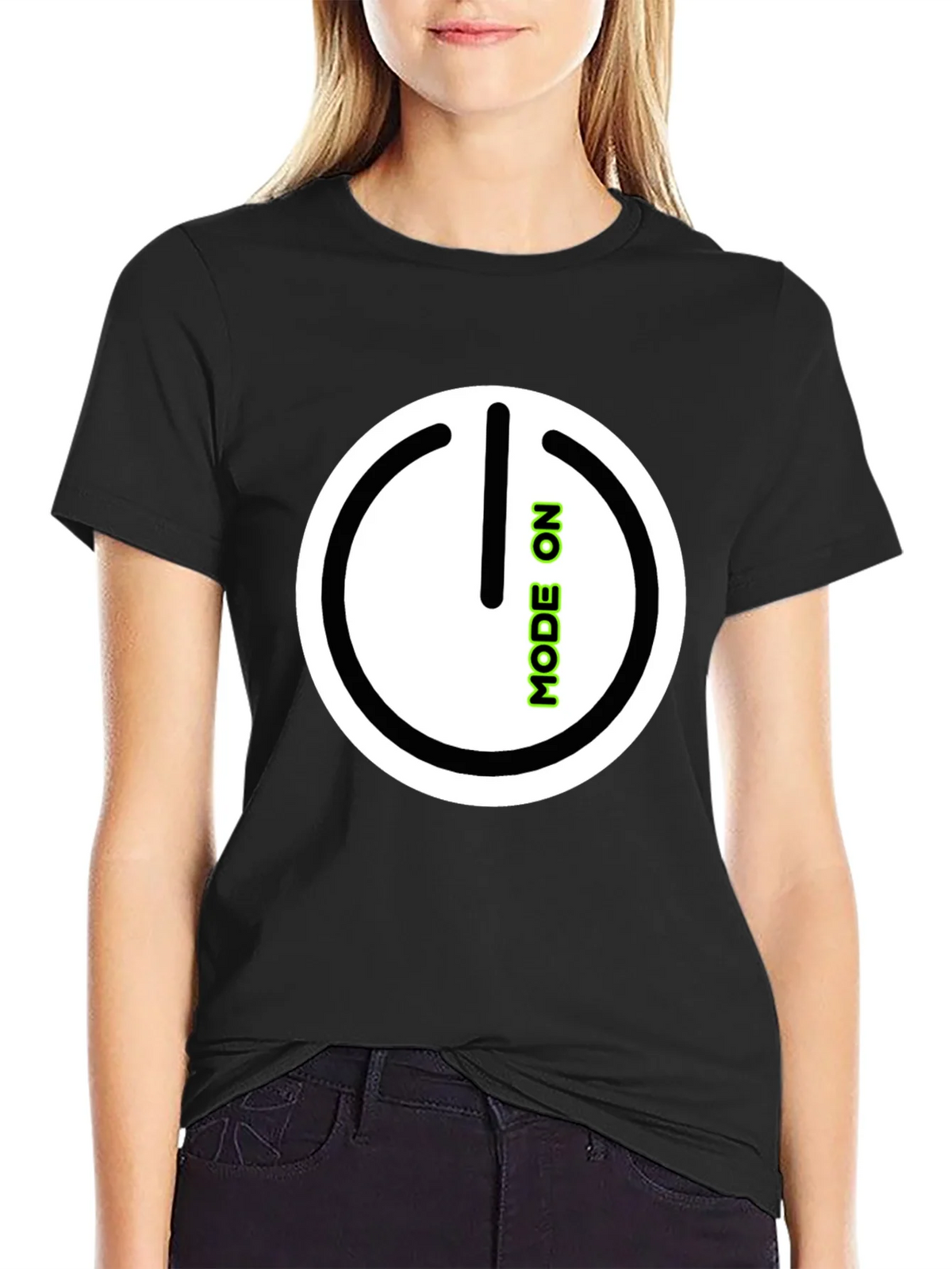Mode On Black Graphic Tee product image 2