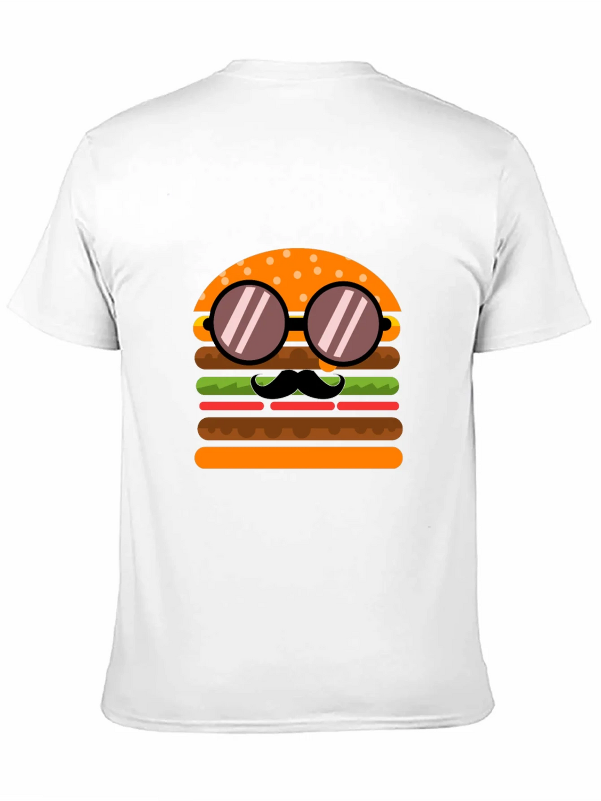 Burger with Mustache T-Shirt - Novelty Graphic Tee product image 10