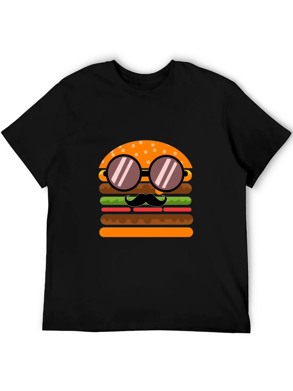 Burger with Mustache T-Shirt - Novelty Graphic Tee product image 5