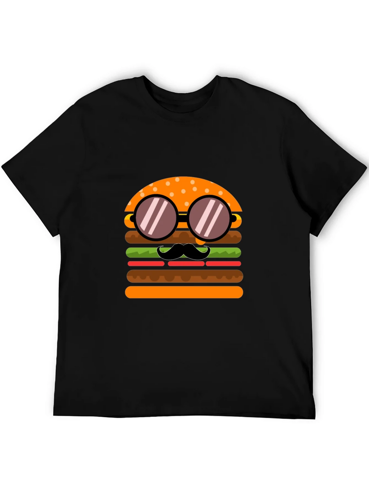Burger with Mustache T-Shirt - Novelty Graphic Tee product image 5