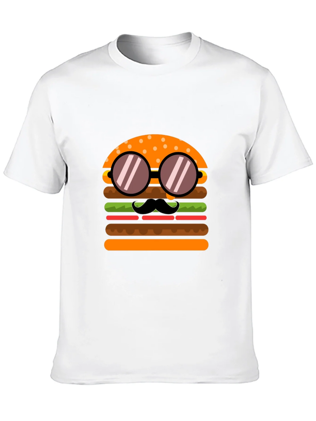 Burger with Mustache T-Shirt - Novelty Graphic Tee product image 9