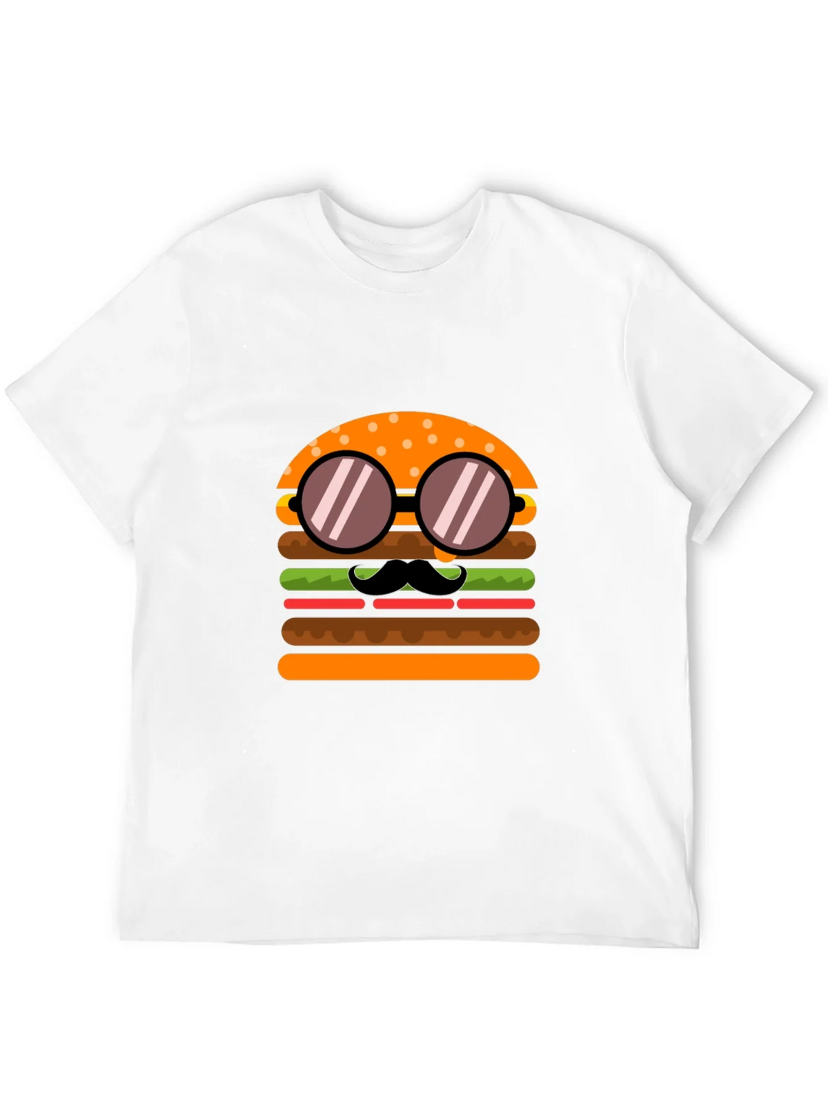 Burger with Mustache T-Shirt - Novelty Graphic Tee product image 11