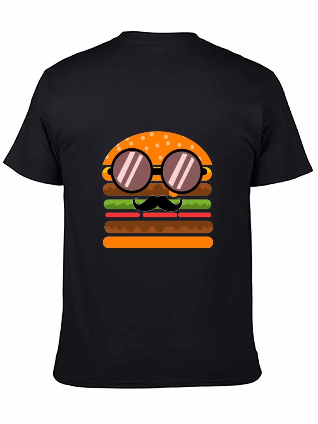 Burger with Mustache T-Shirt - Novelty Graphic Tee product image 4