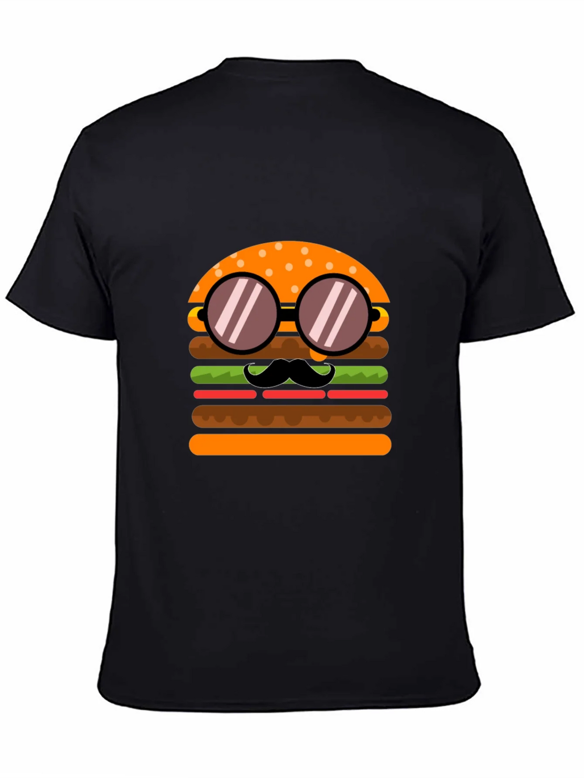 Burger with Mustache T-Shirt - Novelty Graphic Tee product image 4