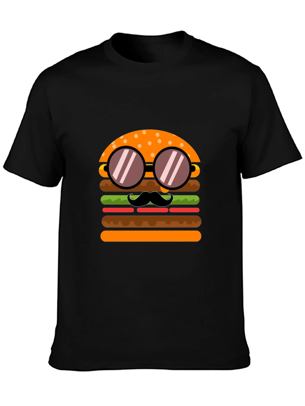 Burger with Mustache T-Shirt - Novelty Graphic Tee product image 3