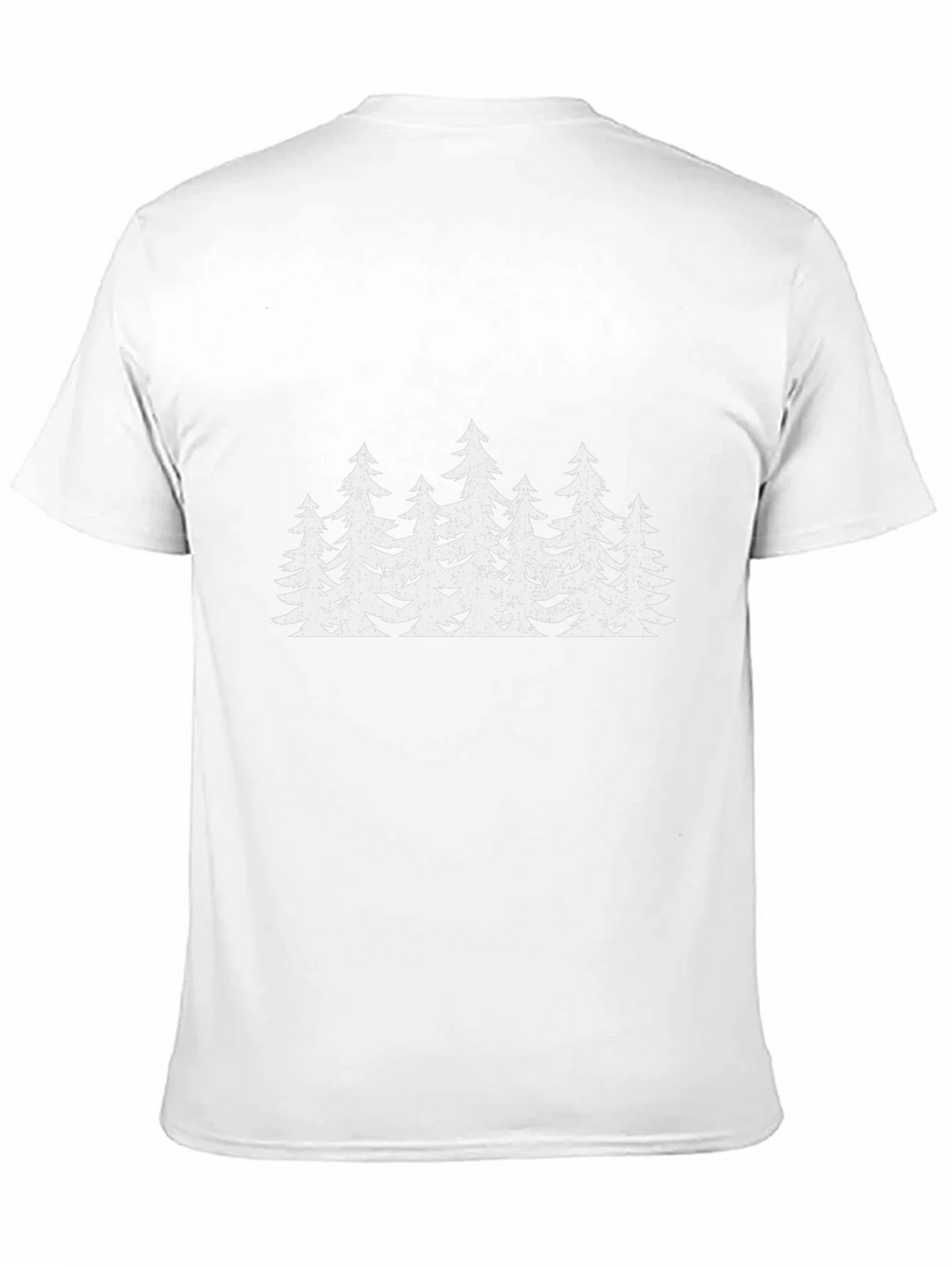 Mens Black T-Shirt with White Forest Tree Design product image 10