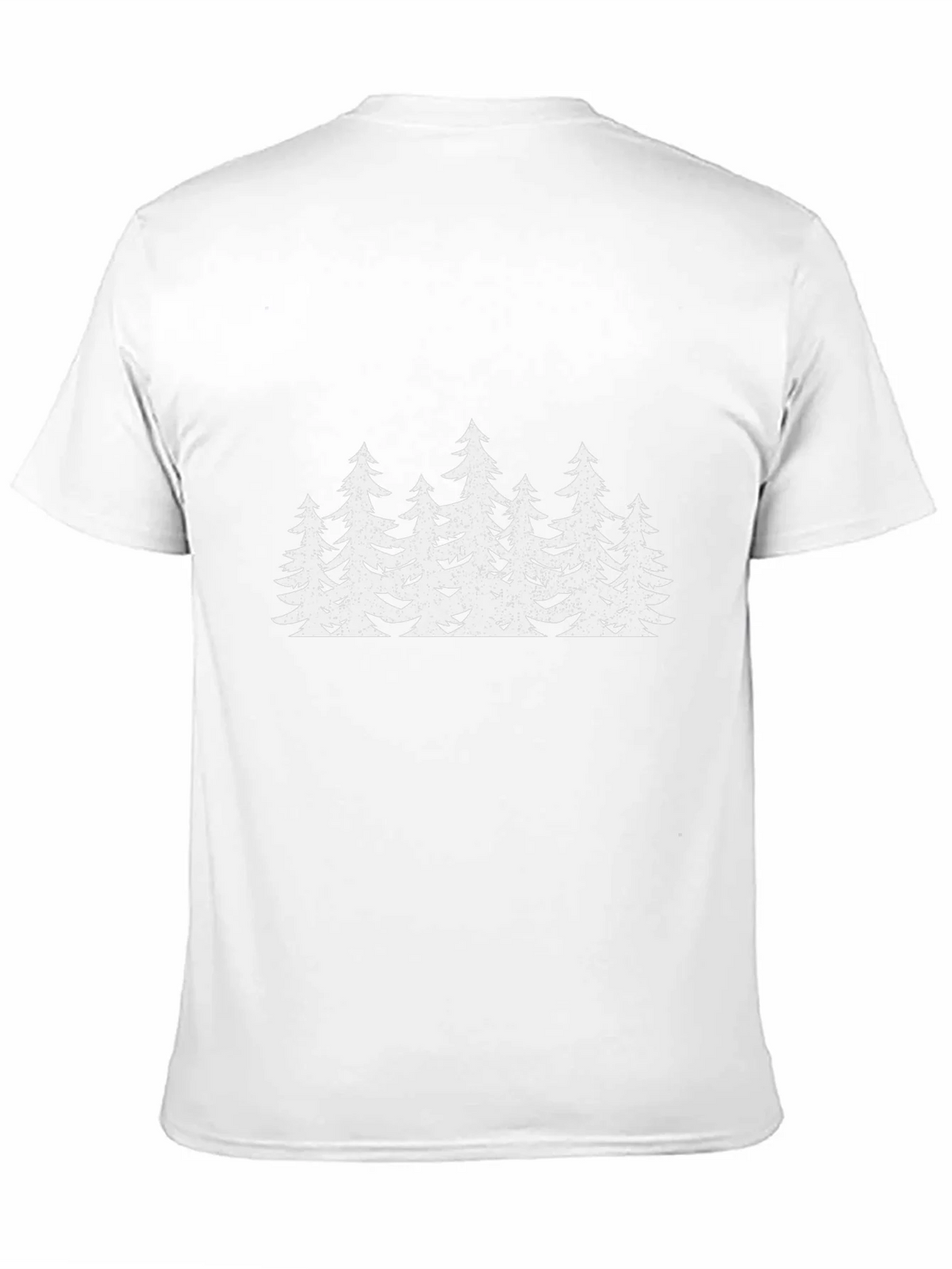 Mens Black T-Shirt with White Forest Tree Design product image 10