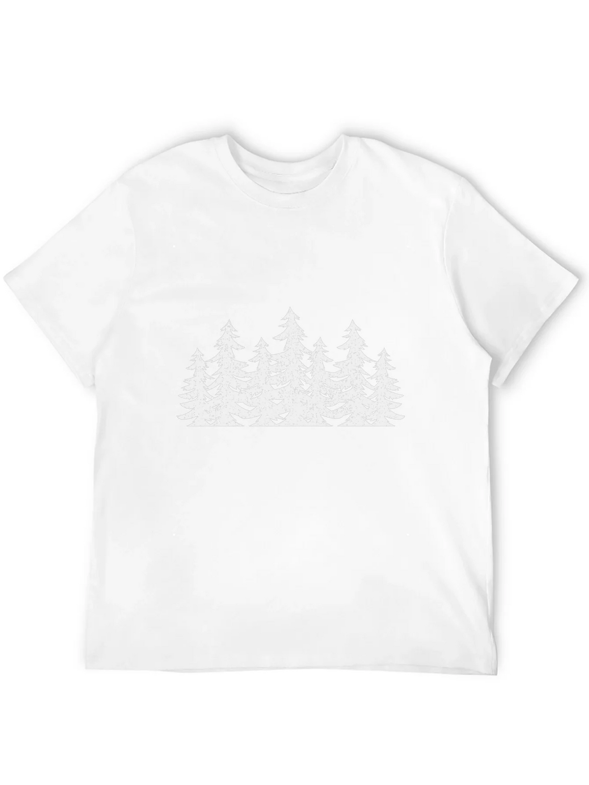 Mens Black T-Shirt with White Forest Tree Design product image 11