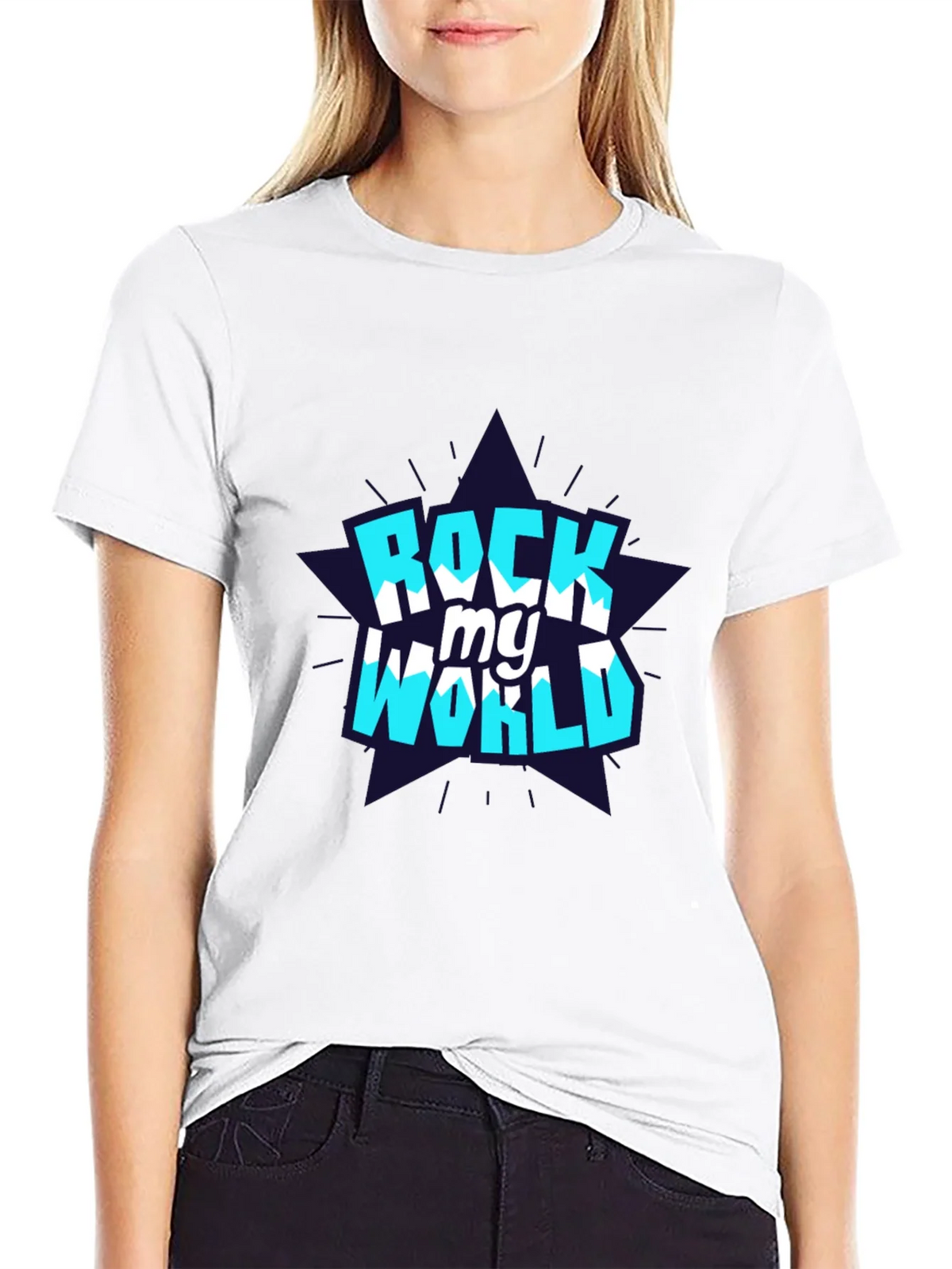 Rock My World Graphic Tee - Stylish Black Cotton T-Shirt product image 8