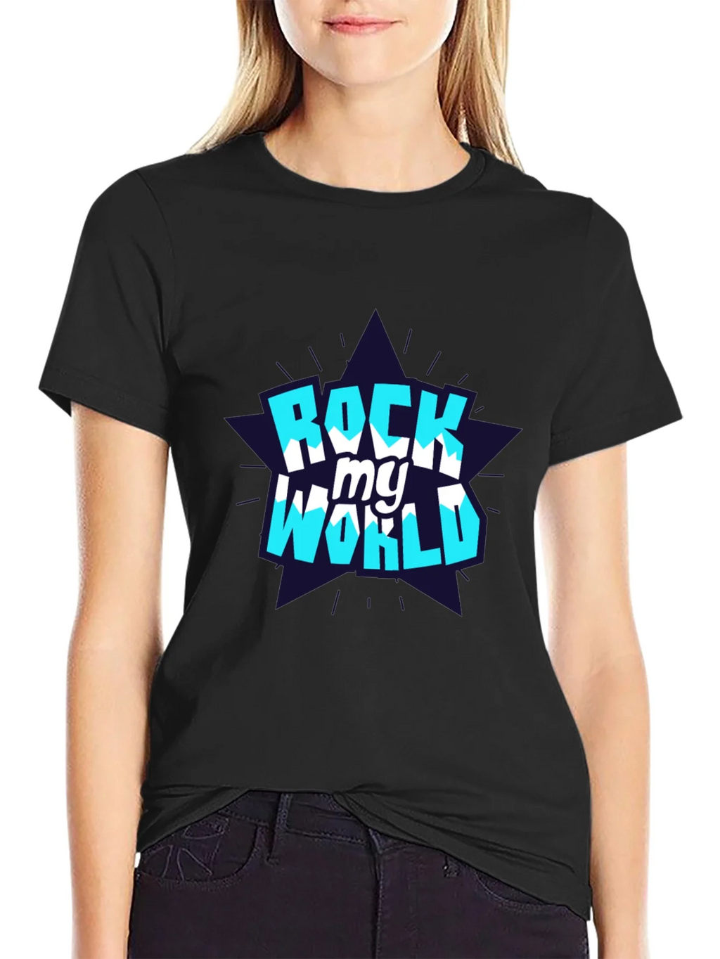 Rock My World Graphic Tee - Stylish Black Cotton T-Shirt product image 2