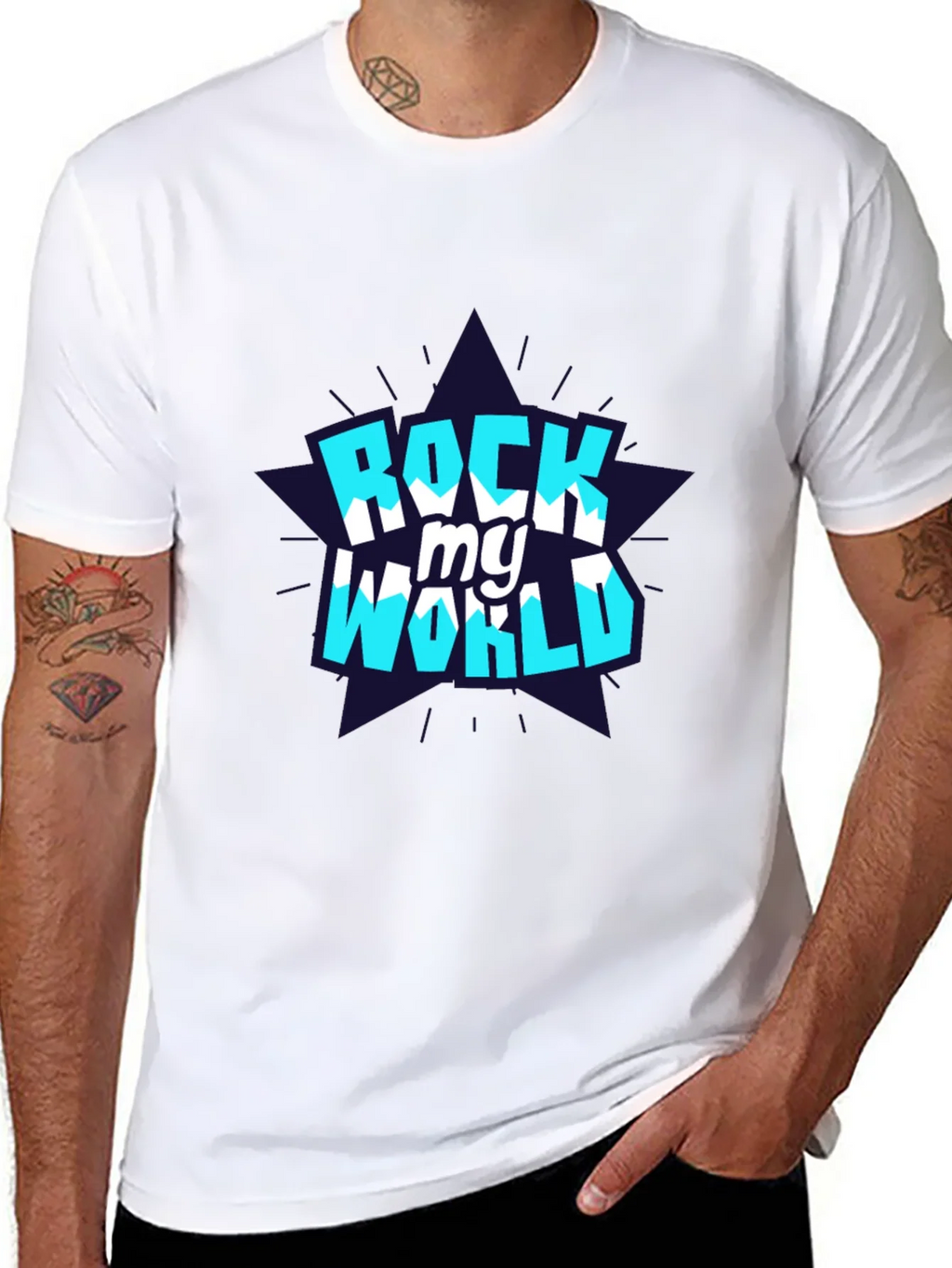 Rock My World Graphic Tee - Stylish Black Cotton T-Shirt product image 7