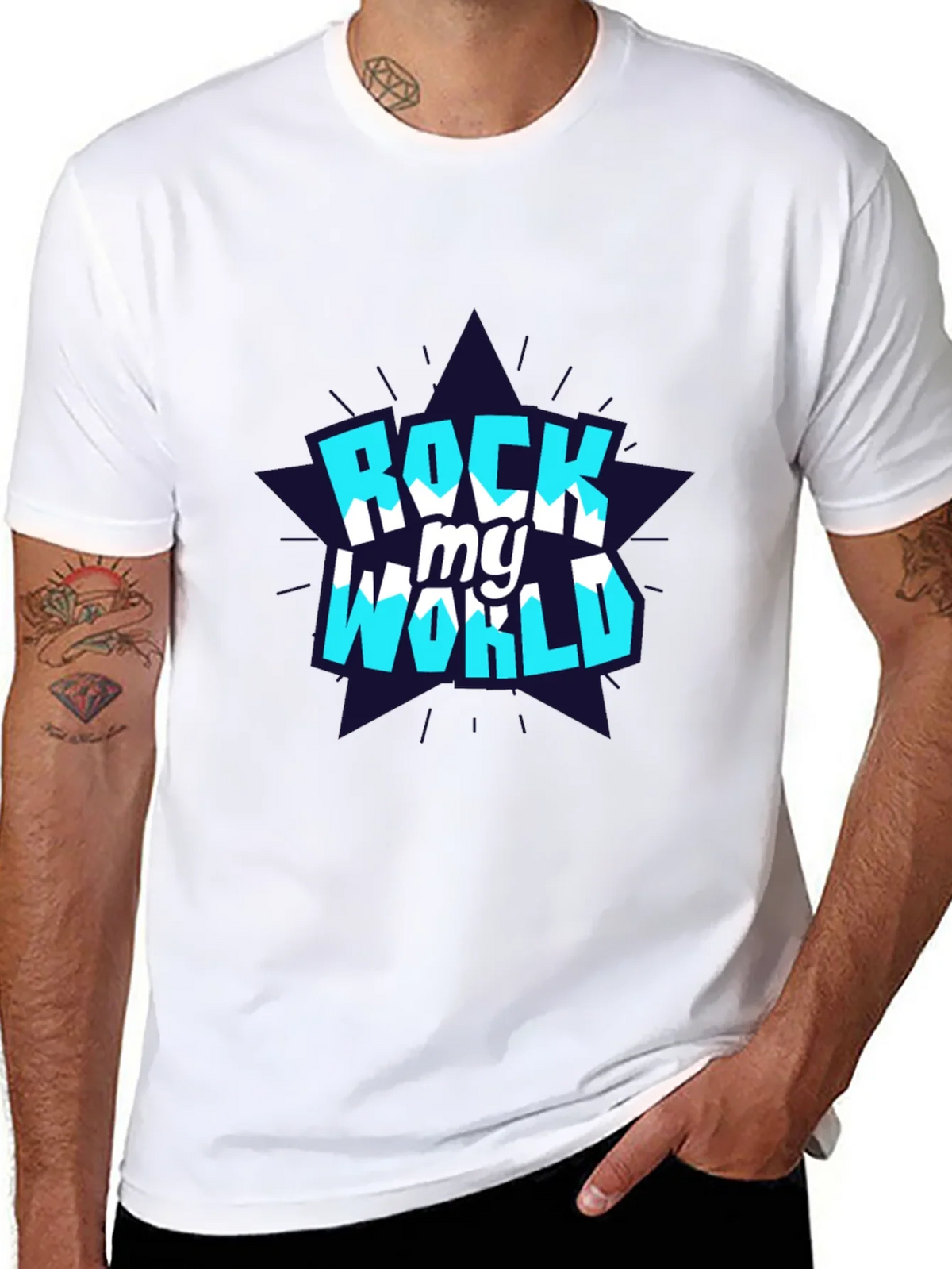 Rock My World Graphic Tee - Stylish Black Cotton T-Shirt product image 7