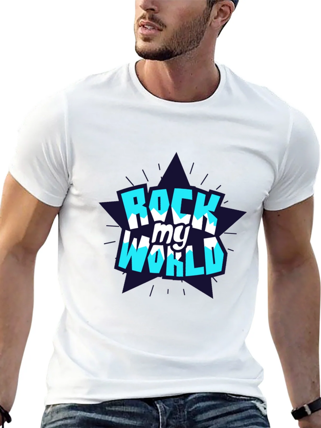 Rock My World Graphic Tee - Stylish Black Cotton T-Shirt product image 12