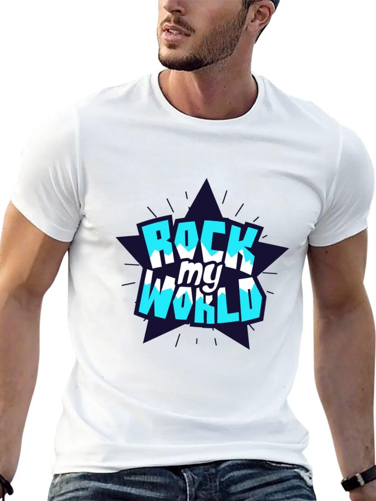 Rock My World Graphic Tee - Stylish Black Cotton T-Shirt product image 12