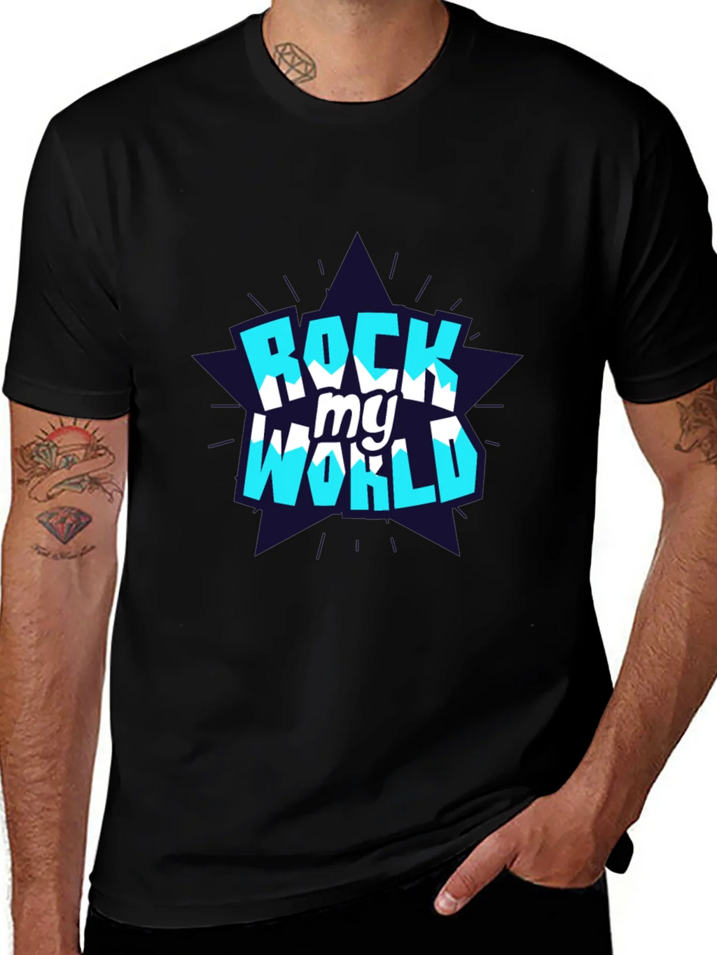 Rock My World Graphic Tee - Stylish Black Cotton T-Shirt product image 1