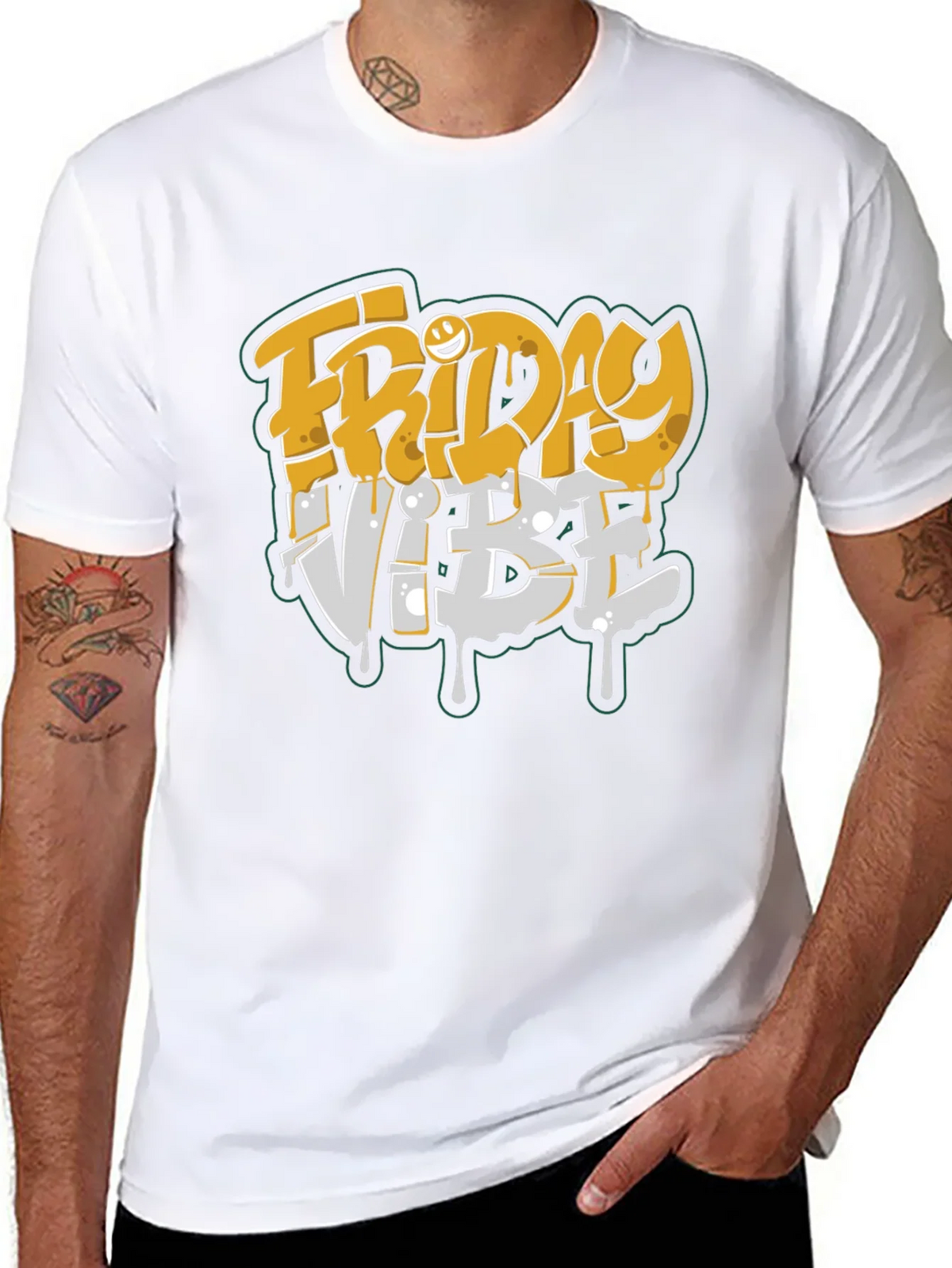 Friday Vibe Graphic Tee - Black Short Sleeve T-Shirt product image 7