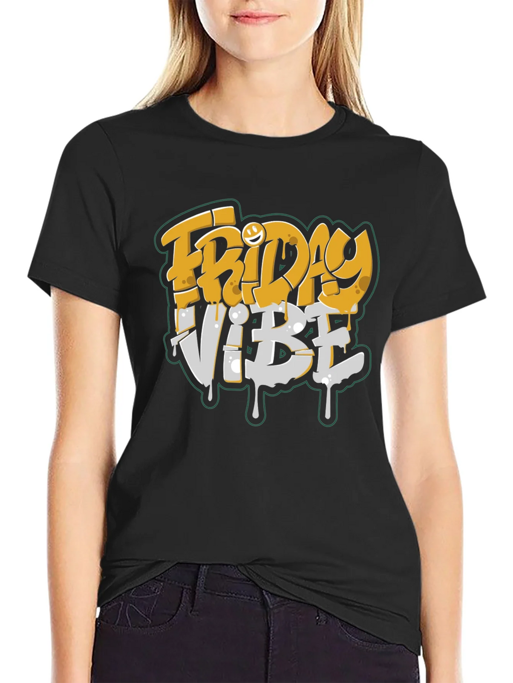 Friday Vibe Graphic Tee - Black Short Sleeve T-Shirt product image 2
