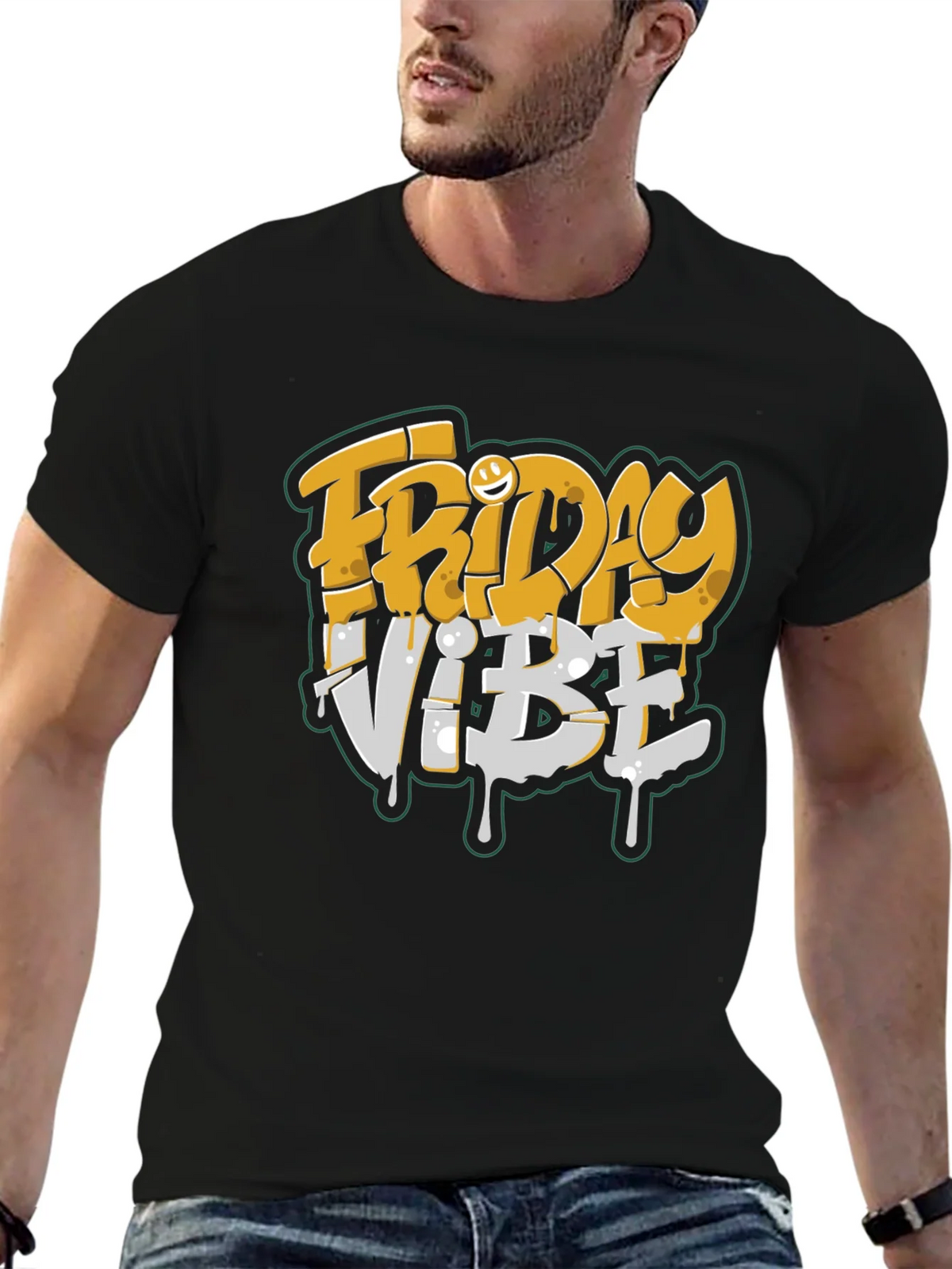 Friday Vibe Graphic Tee - Black Short Sleeve T-Shirt product image 6