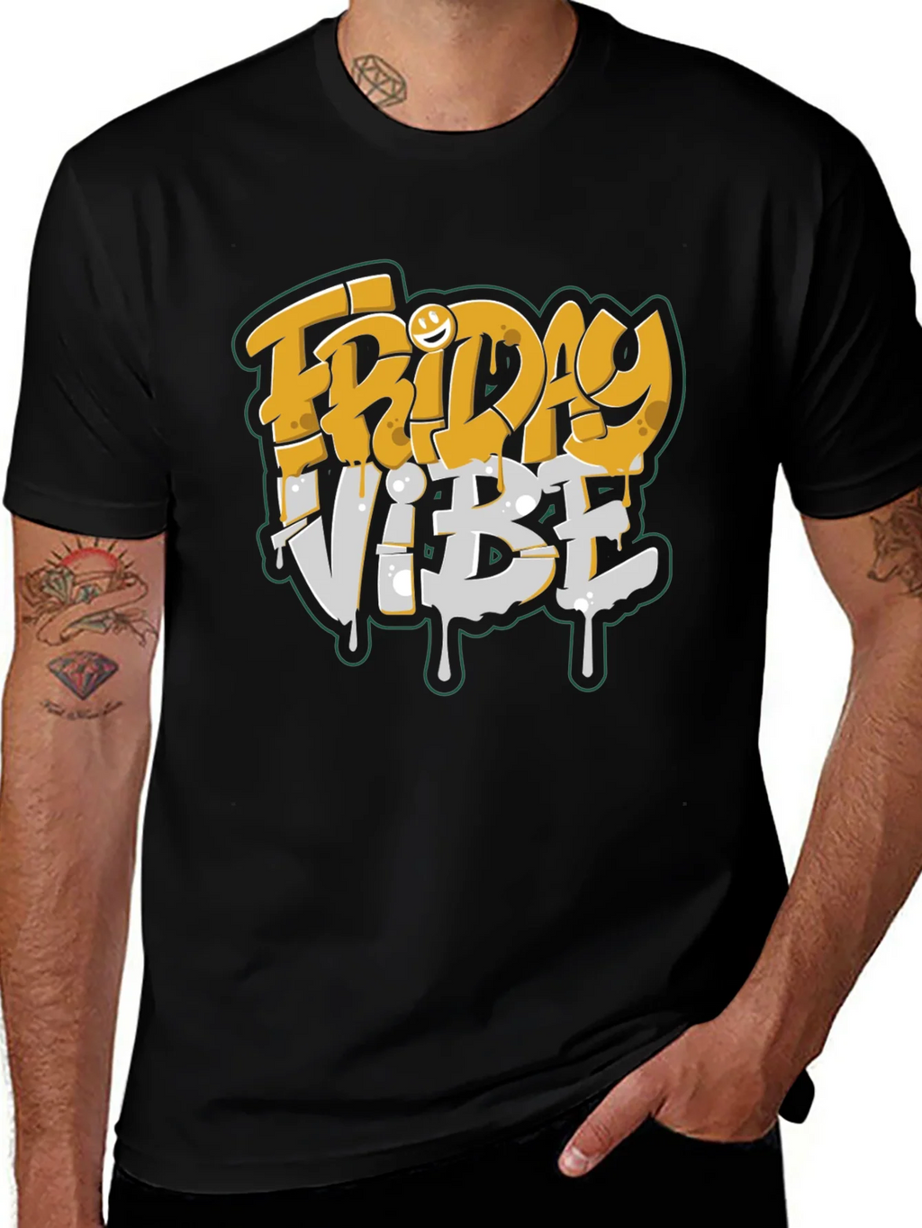 Friday Vibe Graphic Tee - Black Short Sleeve T-Shirt product image 1