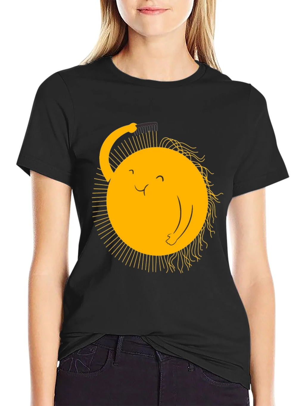 Funny Sun Combing Hair Graphic Tee product image 2