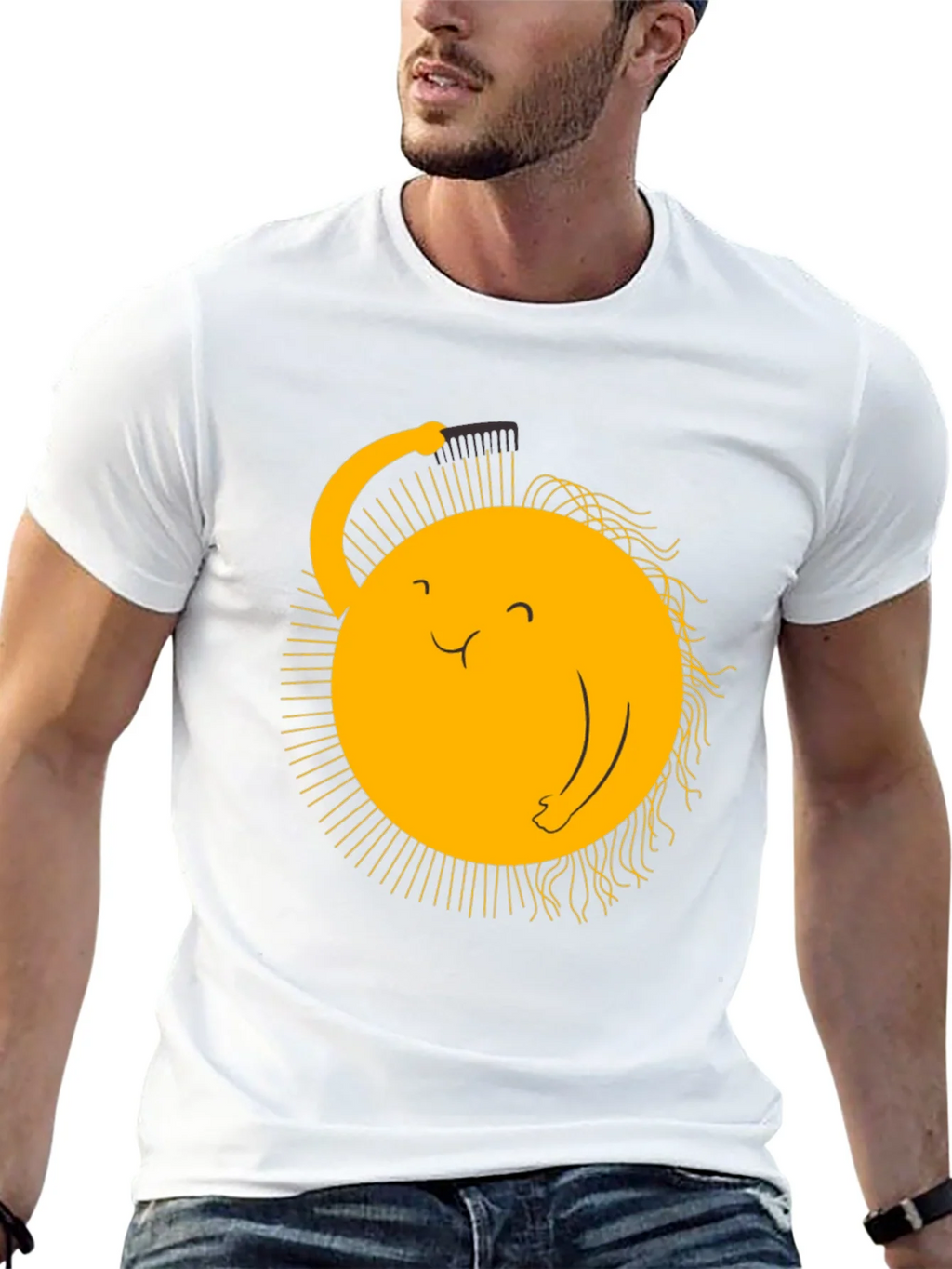 Funny Sun Combing Hair Graphic Tee product image 12
