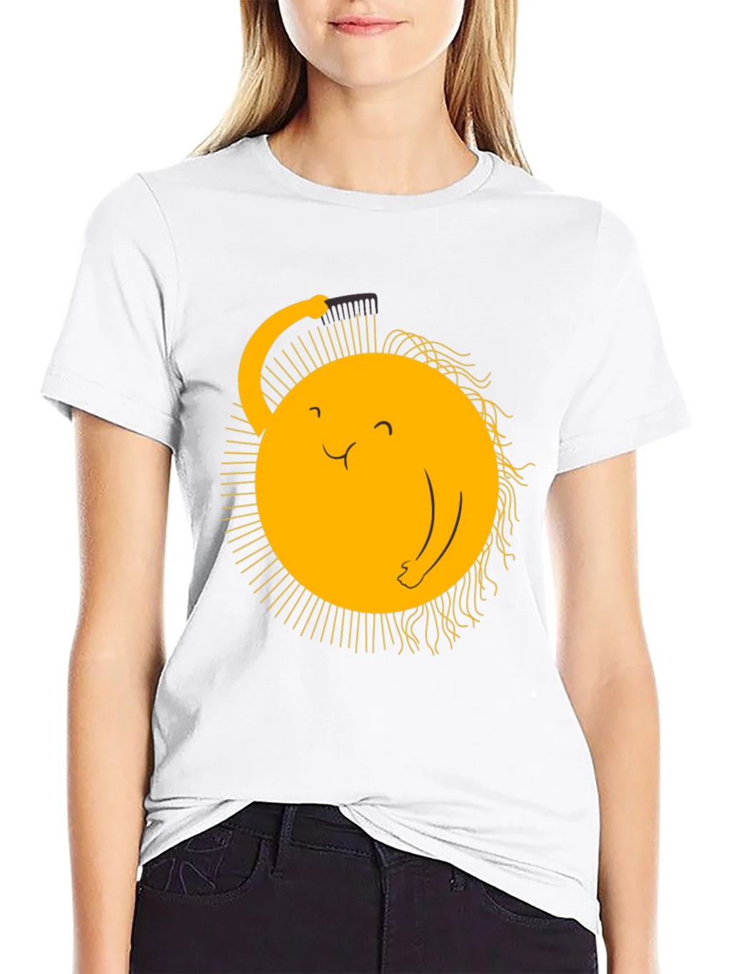 Funny Sun Combing Hair Graphic Tee product image 8